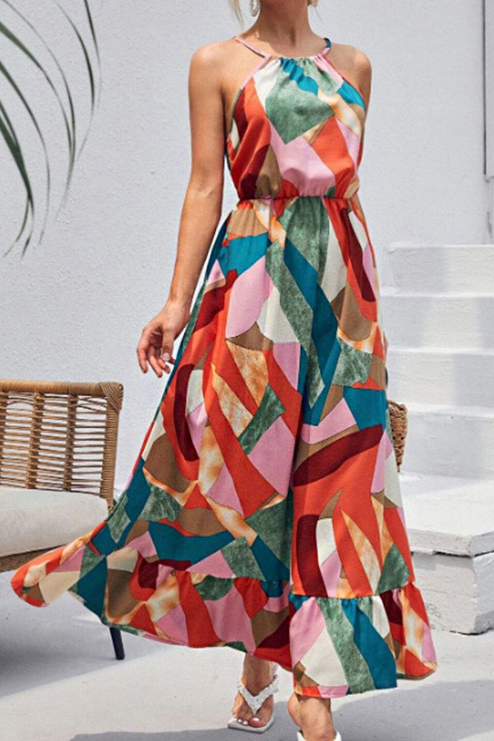 Grecian Neck Maxi Dress - Quelle's BoutiQue