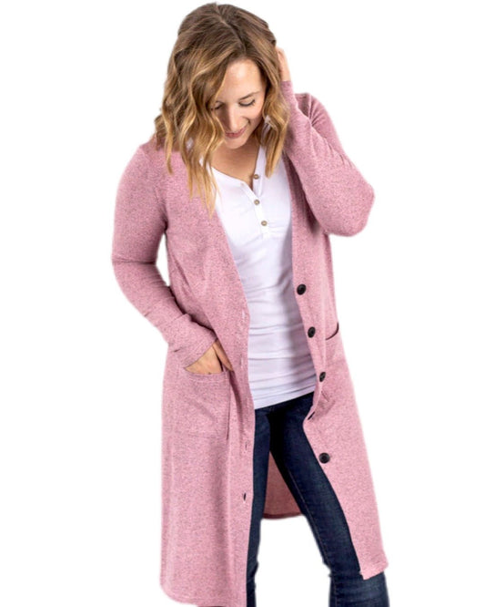 Heathered Long Cardigan - Quelle's BoutiQue