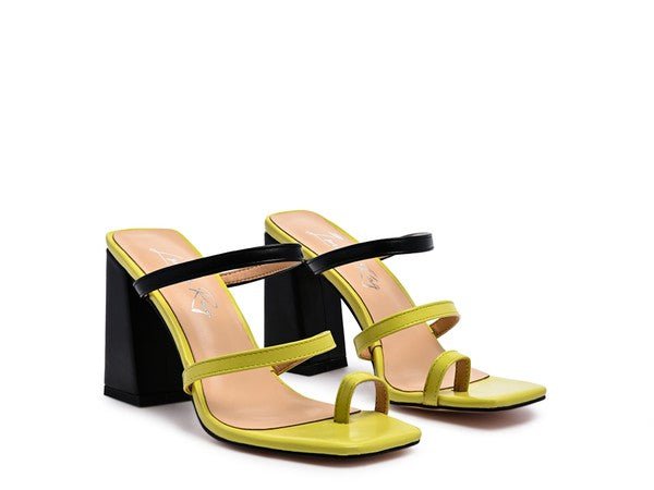 Marve Block Heel Thong Sandals - Quelle's BoutiQue