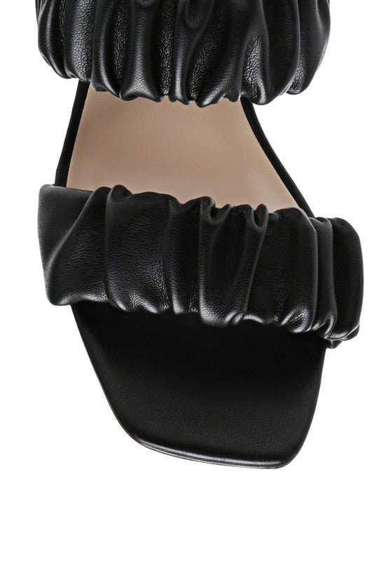 Scrunchy Straps Heeled Sandals - Quelle's BoutiQue