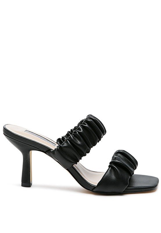 Scrunchy Straps Heeled Sandals - Quelle's BoutiQue