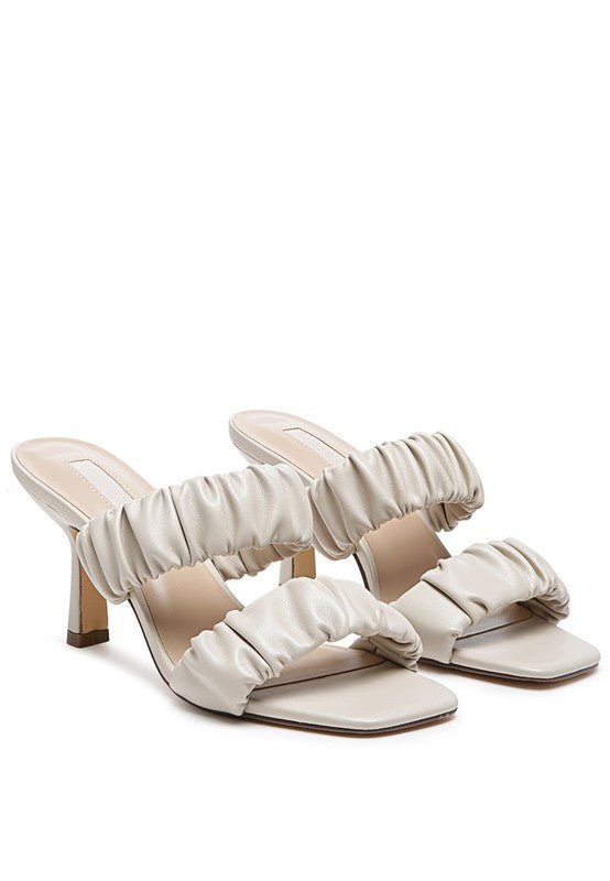 Scrunchy Straps Heeled Sandals - Quelle's BoutiQue