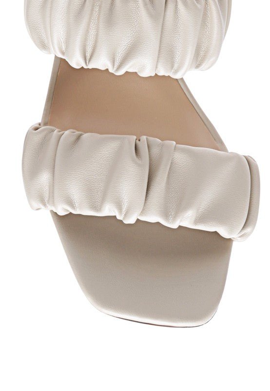 Scrunchy Straps Heeled Sandals - Quelle's BoutiQue