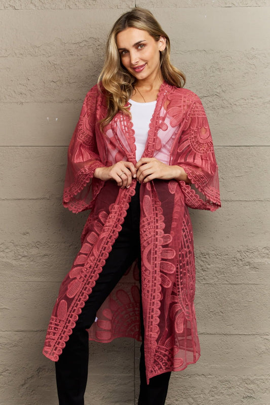 Sheer Lace Duster Kimono - Quelle's BoutiQue