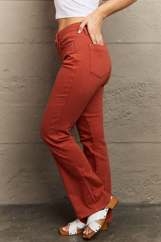 Slim Bootcut Terracotta Jeans - Quelle's BoutiQue