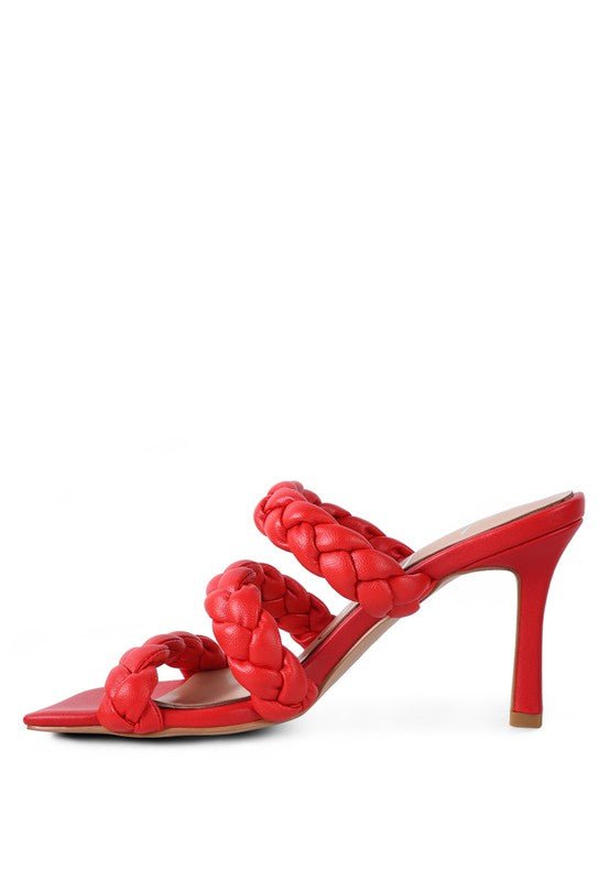 Square Toe Braided Heel Sandals - Quelle's BoutiQue