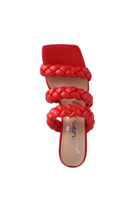 Square Toe Braided Heel Sandals - Quelle's BoutiQue