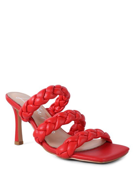 Square Toe Braided Heel Sandals - Quelle's BoutiQue