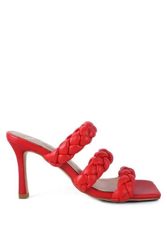 Square Toe Braided Heel Sandals - Quelle's BoutiQue