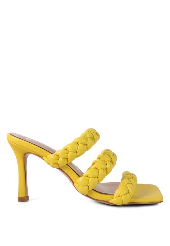 Square Toe Braided Heel Sandals - Quelle's BoutiQue