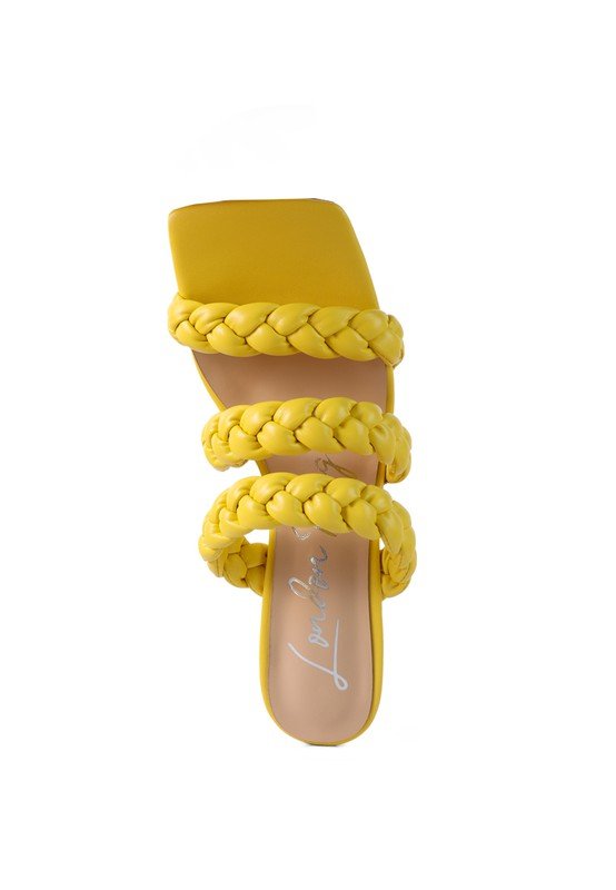 Square Toe Braided Heel Sandals - Quelle's BoutiQue