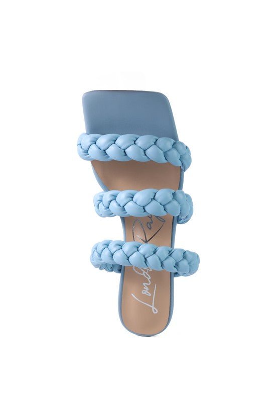 Square Toe Braided Heel Sandals - Quelle's BoutiQue