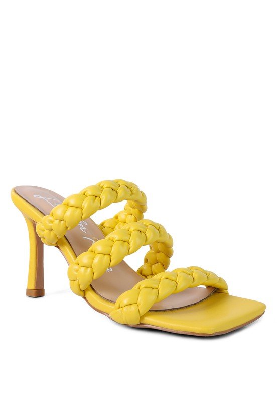 Square Toe Braided Heel Sandals - Quelle's BoutiQue