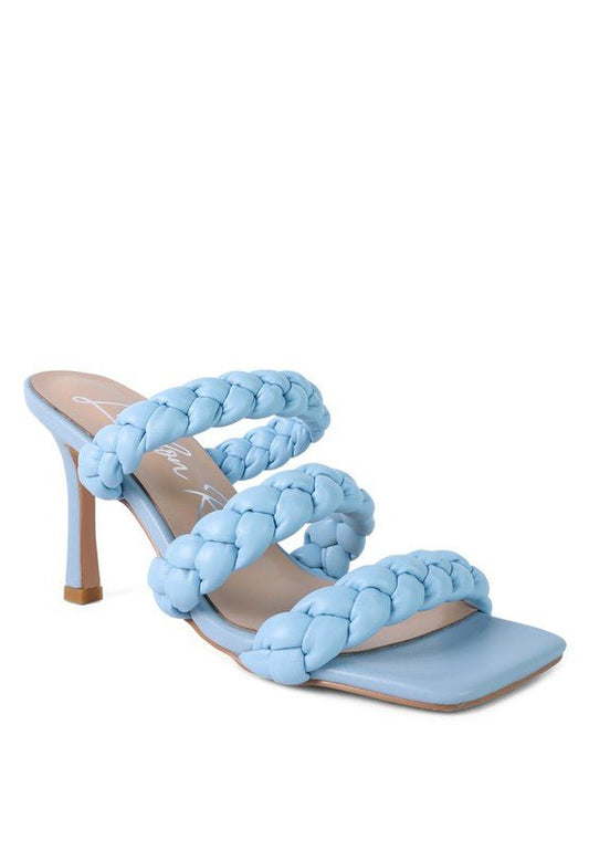 Square Toe Braided Heel Sandals - Quelle's BoutiQue