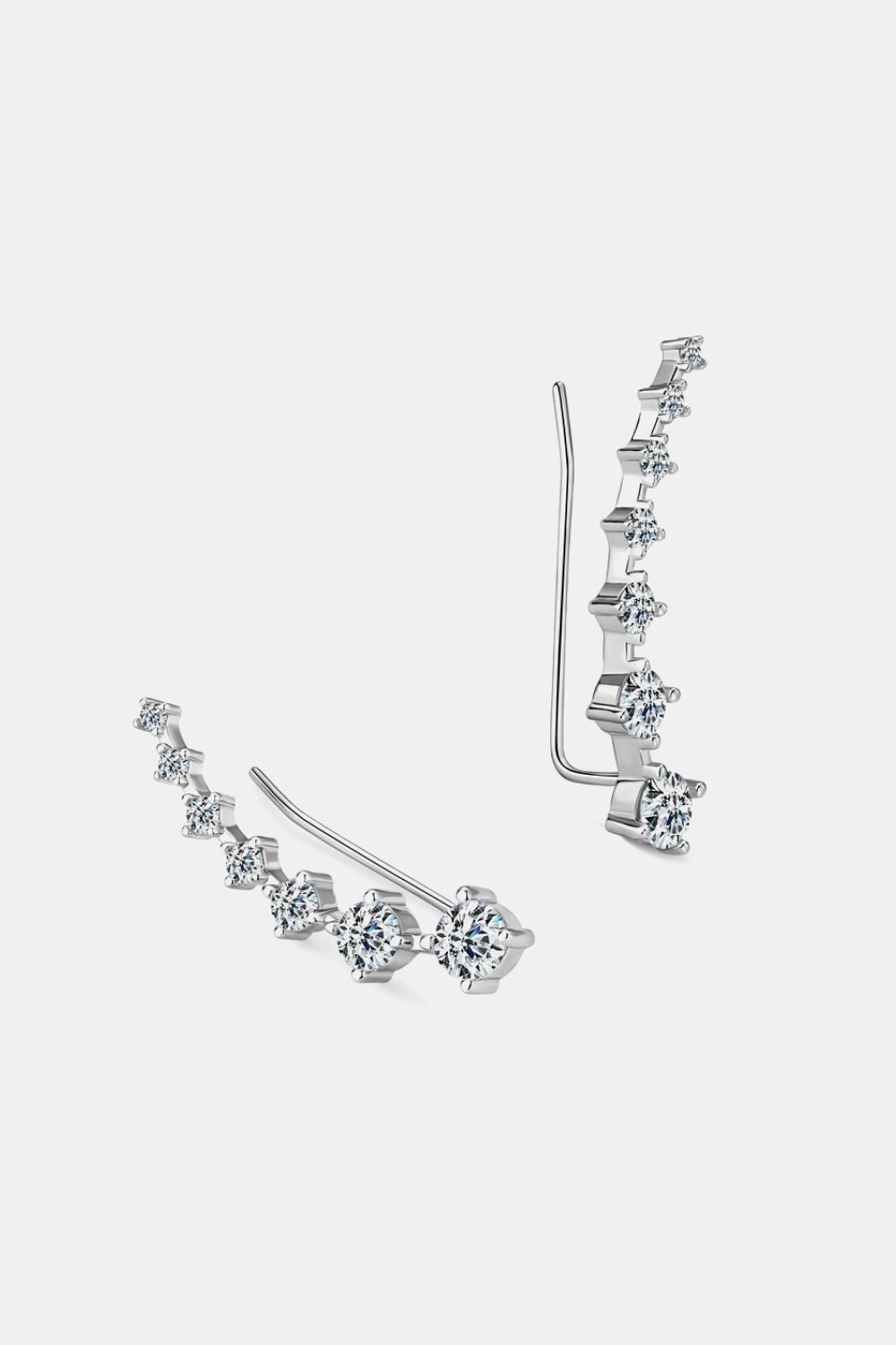 Stepping Stone Moissanite Sterling Silver Earrings - Quelle's BoutiQue