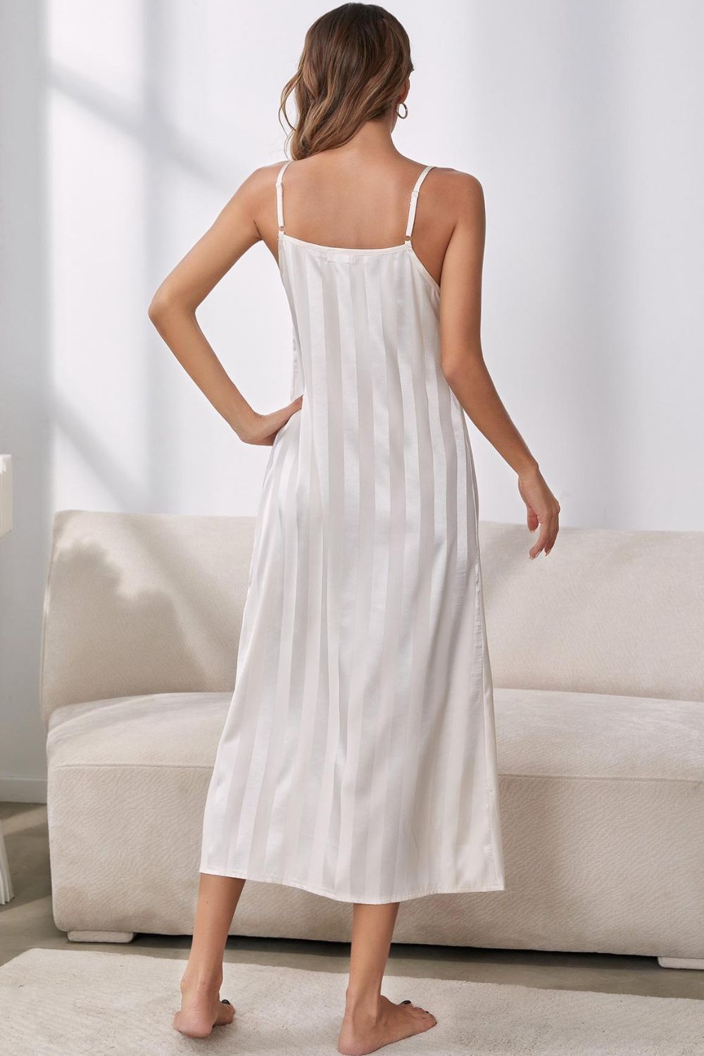 Striped Robe and Gown Set - Quelle's BoutiQue